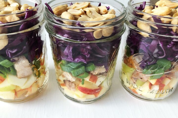 Thai Apple Peanut Salad Jar with Chicken