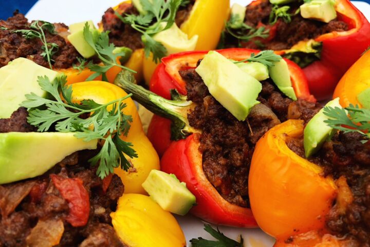 Stuffed Sweet Peppers with Ground Beef