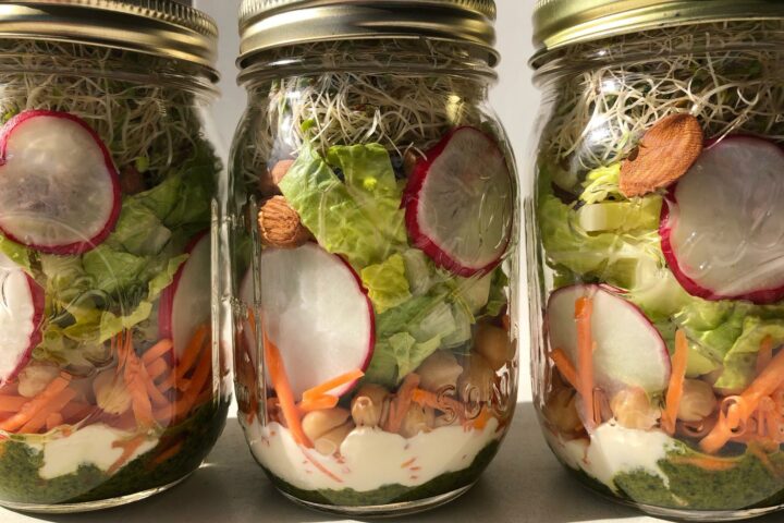 Spring Garden Salad with Labneh, Zhoug & Chicken